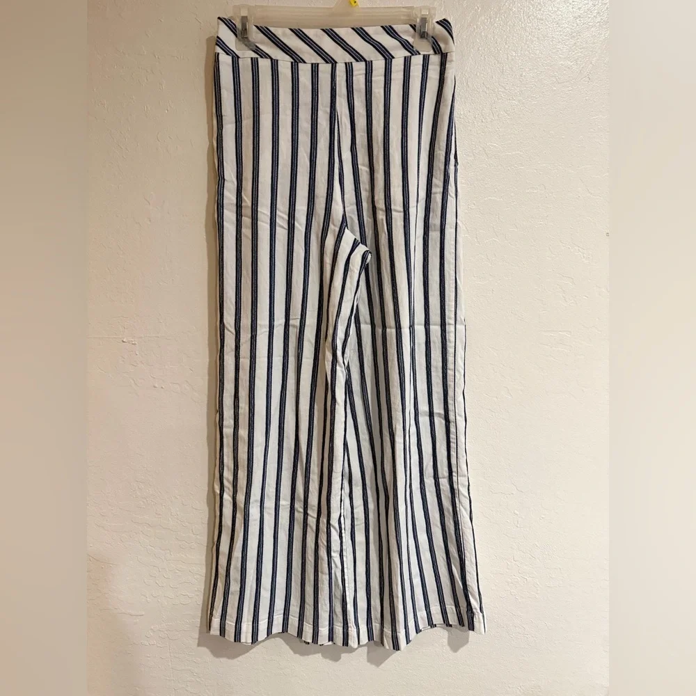 Free People White Tuxedo Stripe High Waist Wide Leg Palazzo Pants Size XS